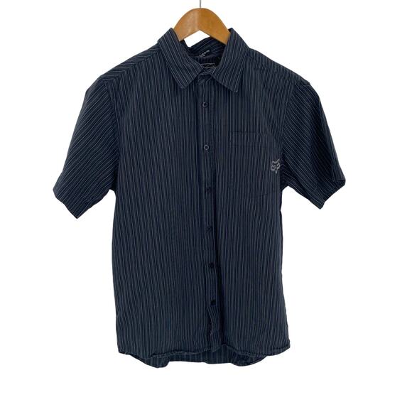 Mens Fox button down short sleeve shirt striped mens size Medium - Picture 1 of 9